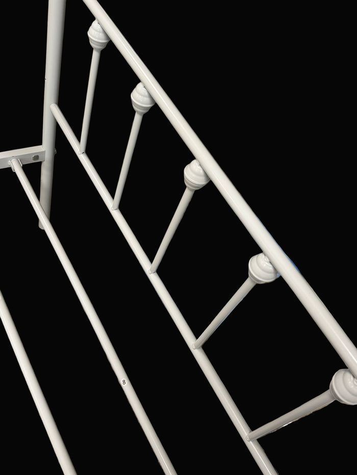 40.5"W White Metal Single Bed Frame