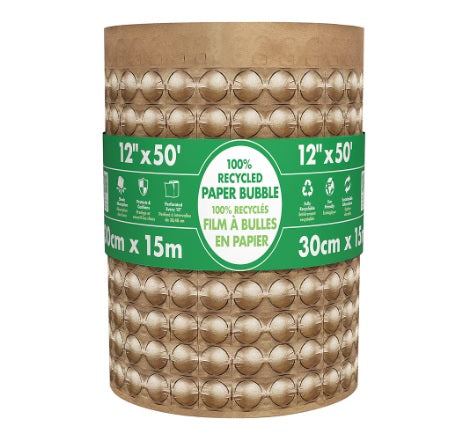 100% Recycled 12-inch x 50 ft. Paper Bubble Cushion