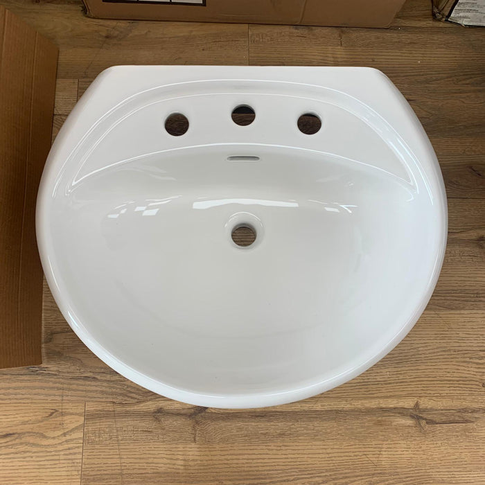 Carley 8-inch Center Pedestal Sink in White - 5383DMX
