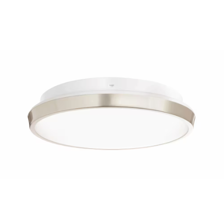 14-inch Brushed Nickel Dimmable Integrated LED Flush Mount Lighting with Opal Glass Shade