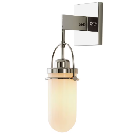 1-Light Wall Sconce With Polished Nickel Finish