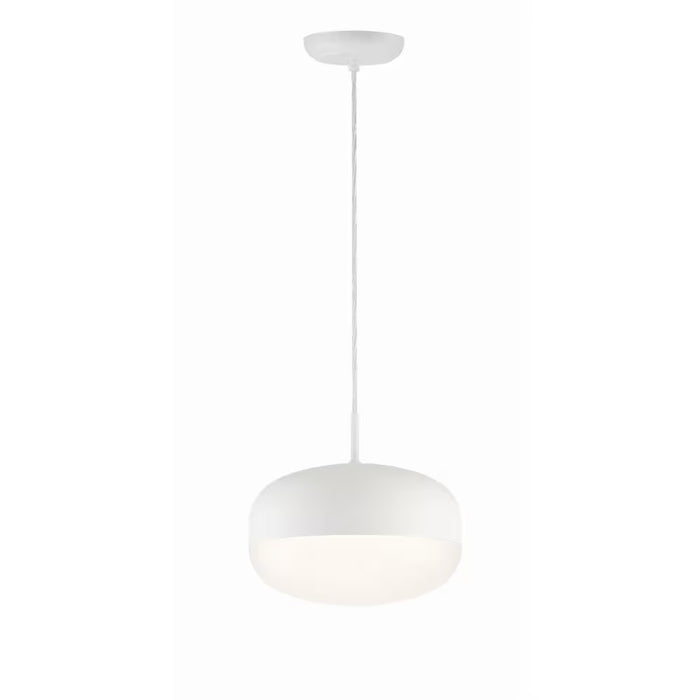 1-Light Matte White Integrated LED Pendant