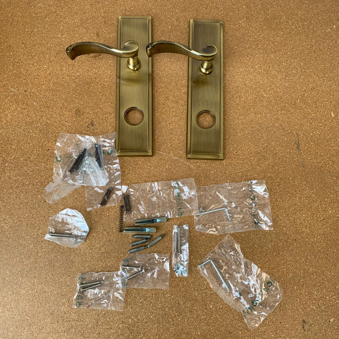 Left Hand Door Entry Trim Set in Satin Brass 8525MTLSEMLHUS5