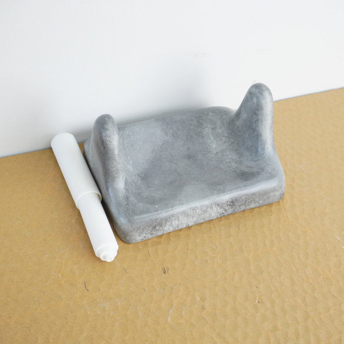 Porcelain Wall-Mount Toilet Paper Holder in Grigio Grey