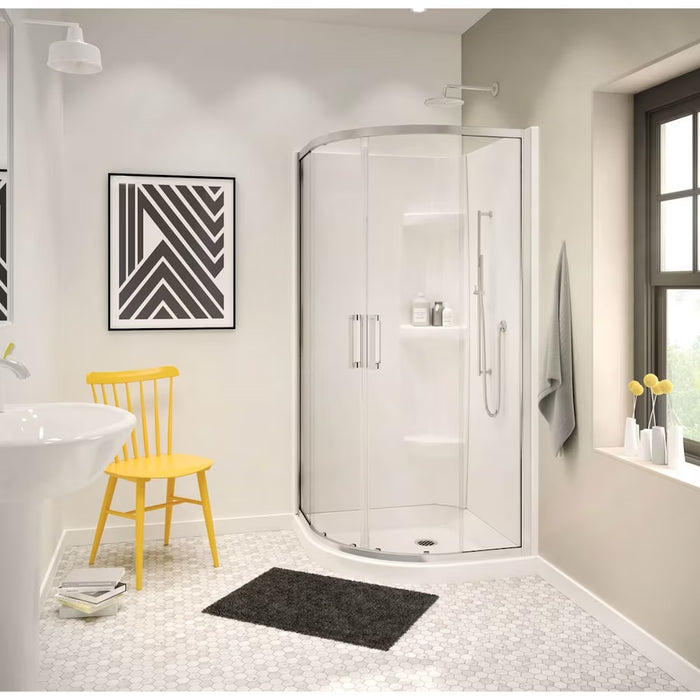MAAX Radia Neo-Round Semi-Frameless Tempered Glass Sliding Corner Shower Door