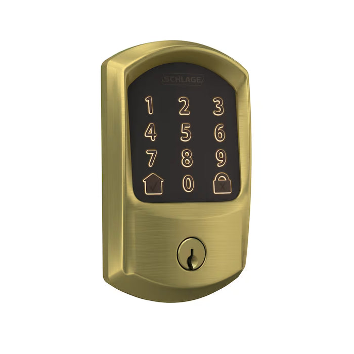 Schlage Encode Smart Lock Wifi Deadbolt Greenwich Satin Brass