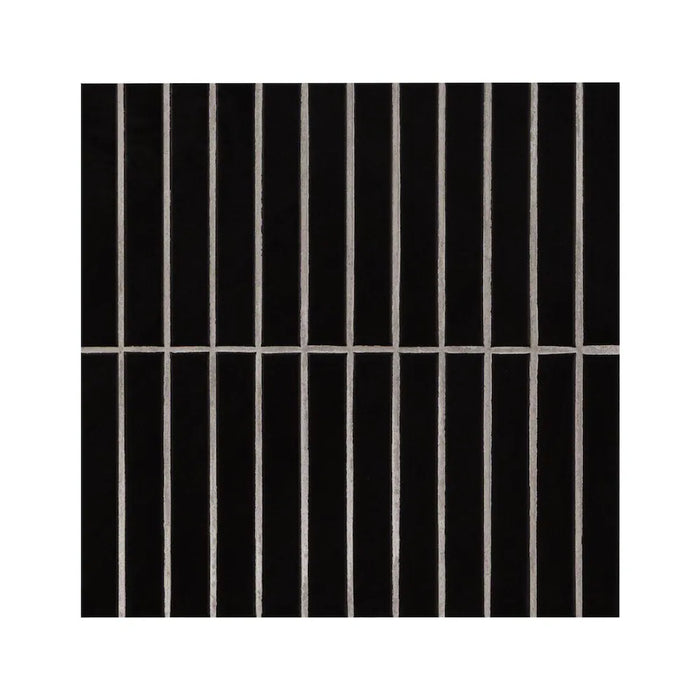Black Matte 12" x 11-1/2" Mosaic Tile Sheet