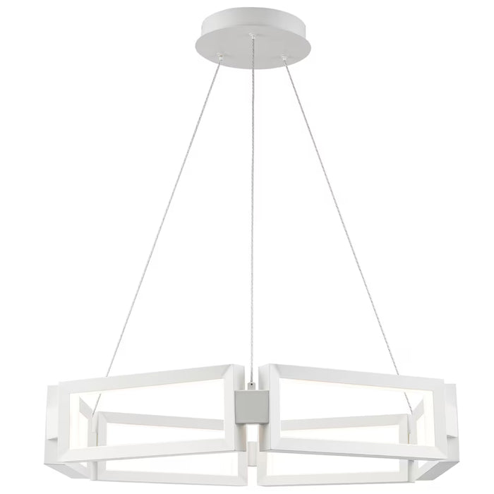 Monteaux 30-inch White Integrated LED Modern Circle Pendant