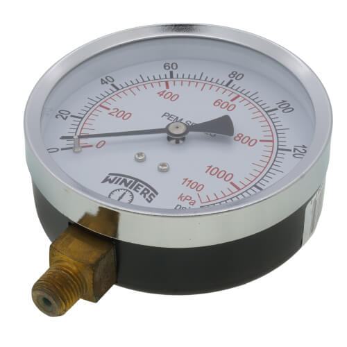 Winters Instruments 4" PEM Dual Scale Economy Pressure Gauge