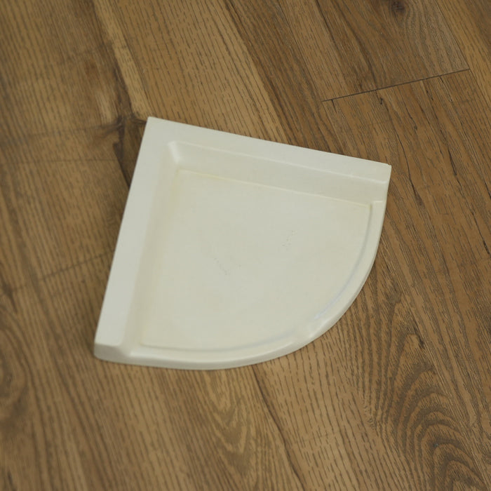 Porcelain Wall-Mount Corner Caddy in Marmo Bianco White