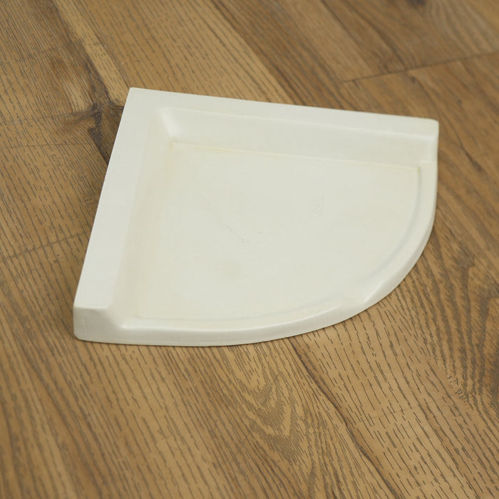 Porcelain Wall-Mount Corner Caddy in Marmo Bianco White