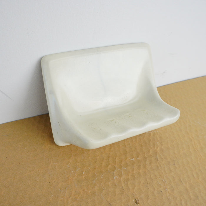 Porcelain Wall-Mount Soap Dish in Blanco White