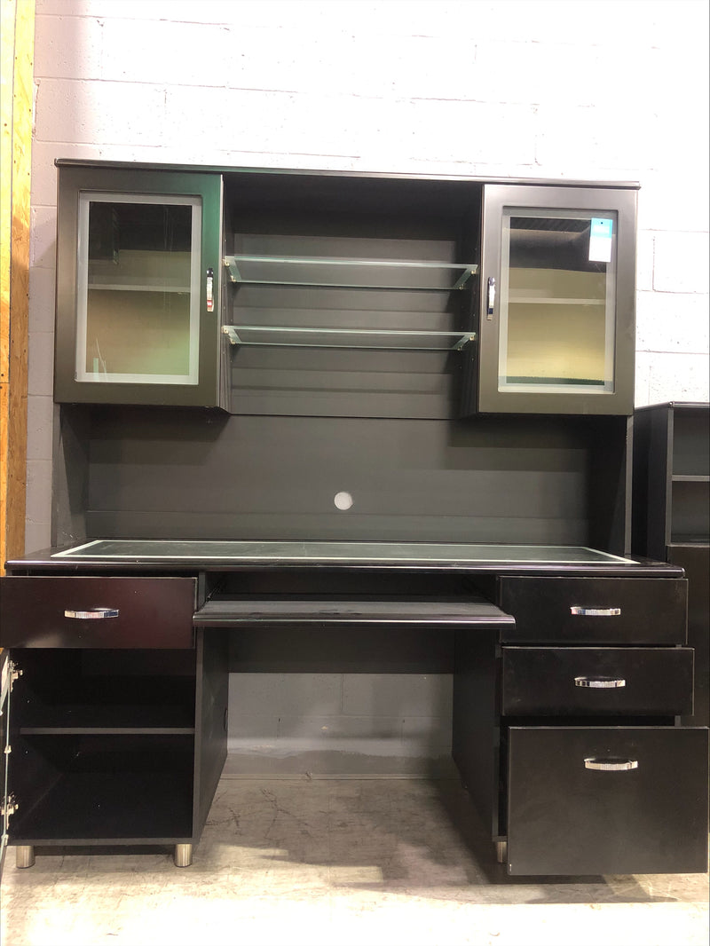 Modern Black Desk With Hutch Habitat ReStore GTA