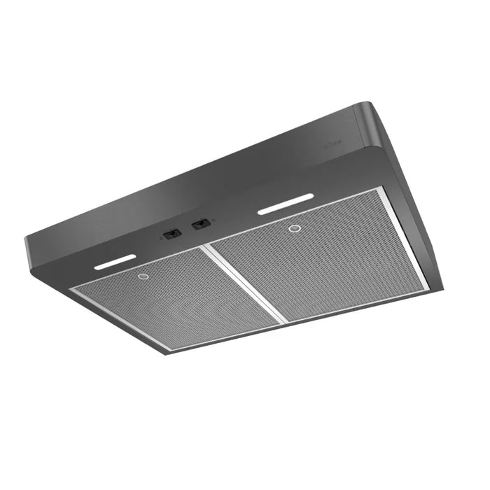 Broan-NuTone 30-inch Under Cabinet Range Hood, 375 MAX Blower CFM in Black Stainless Steel, Optional Ductless Filter Separate