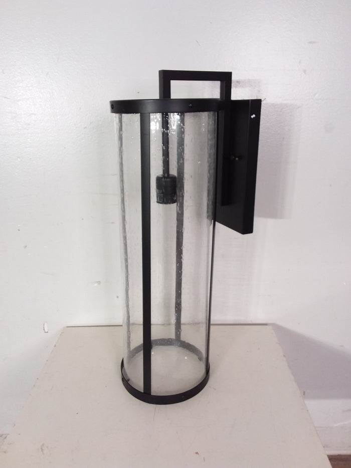 Black & Cylindrical Glass Exterior Wall Light