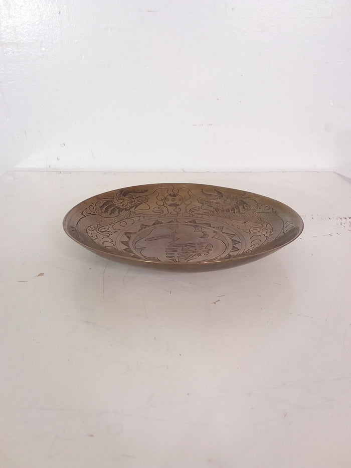 Vintage Chinese Decorative Brass Bowl