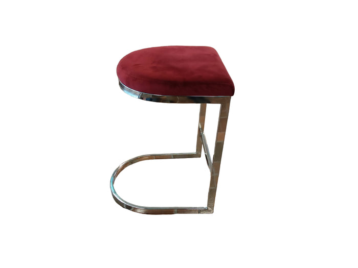 Pair of Red Velvet Bar Stool