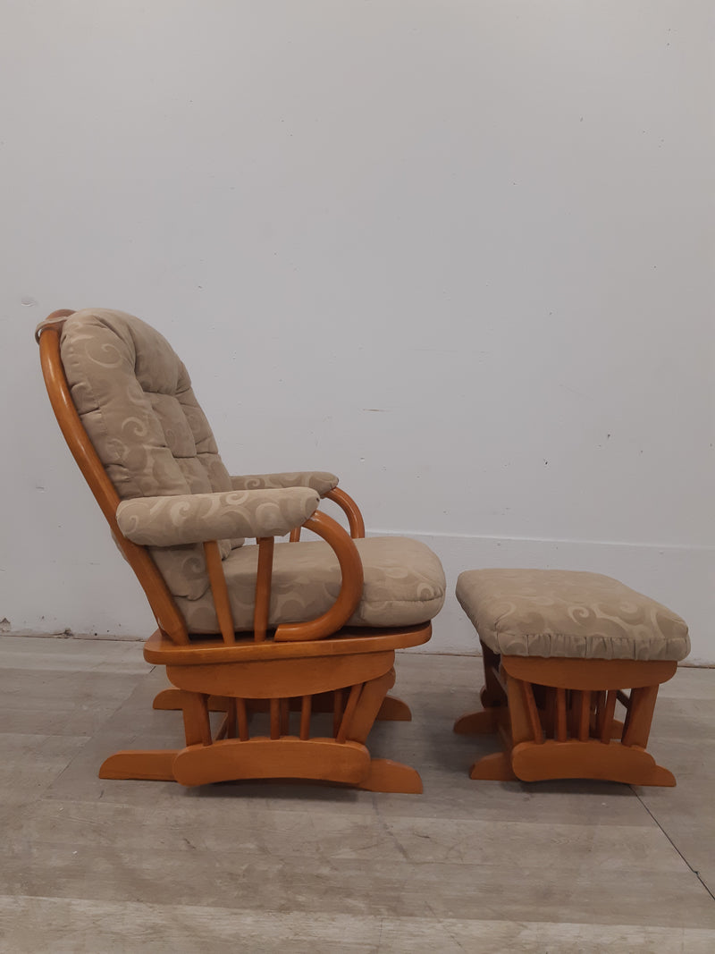 29" Solid Wood Gliding Chair & Footstool Habitat ReStore GTA