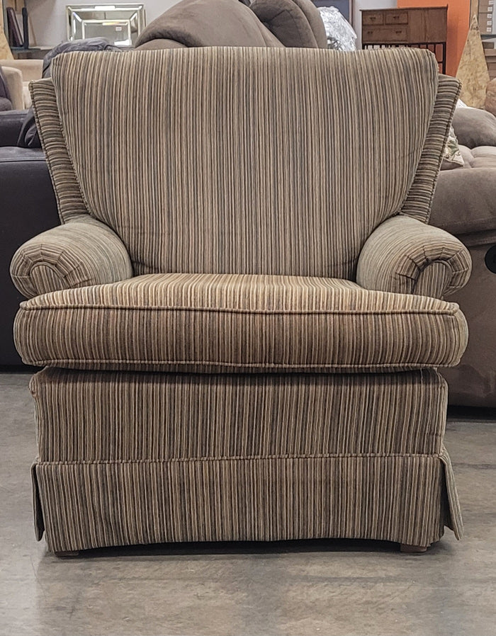 Brown Striped Accent Chair