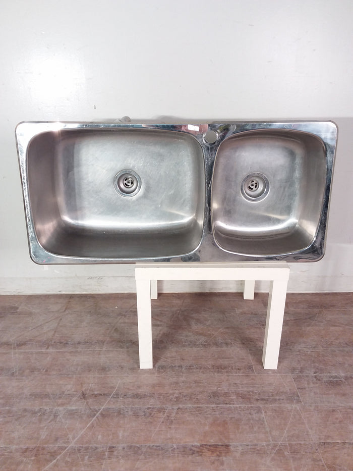 41 5/8" Wide Double Bowl Stainless Steel Sink