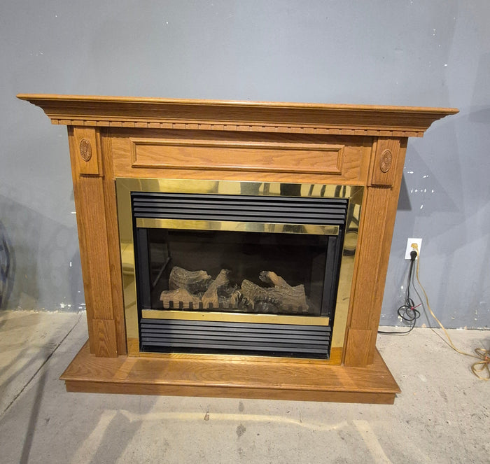 Electric Fireplace with 52"W Oak Mantel/Surround