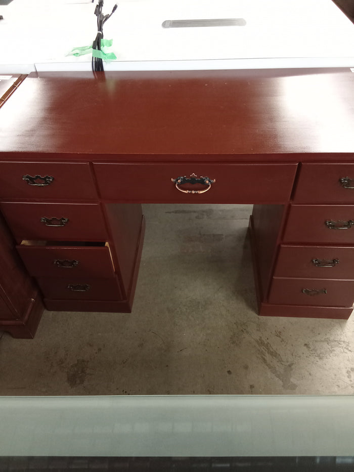 48"W Wooden 9-Drawer Desk