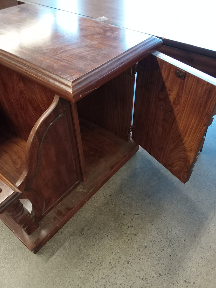 Vintage Hard wood End Table Magazine Rack #PH6