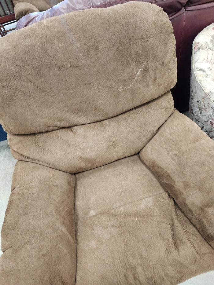 Brown Upholstered Reclining Armchair