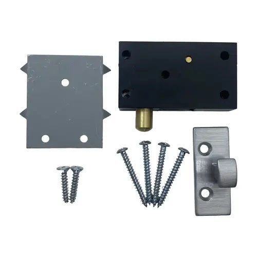 H.B. Ives CL12 Invisible Cabinet Latch in Black & Chrome