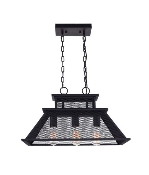 SAVILL 3-Light Island Chandelier With Reddish Black Finish