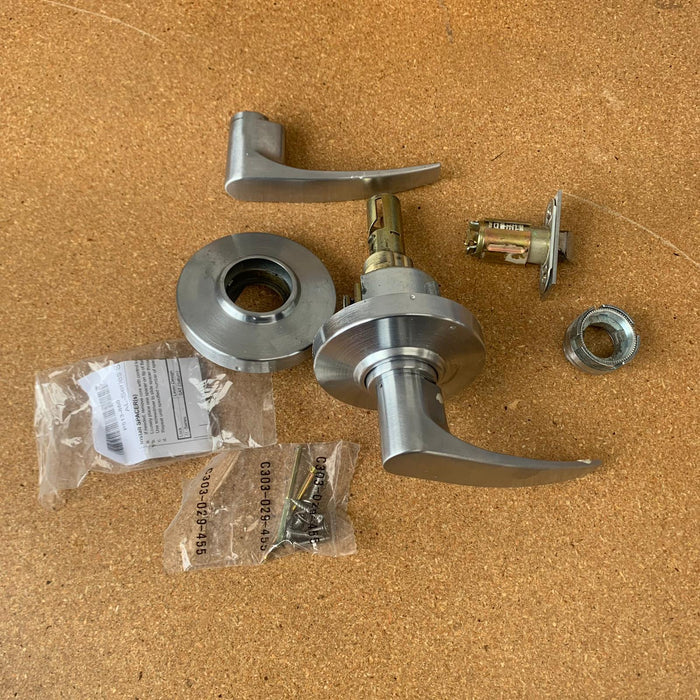 Schlage AL80PD Storeroom Lockset with Jupiter Lever in Satin Chrome