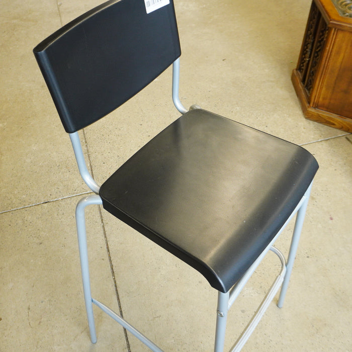 Steel Frame Barstool in Black & Grey - Seat Height 29.5-inch