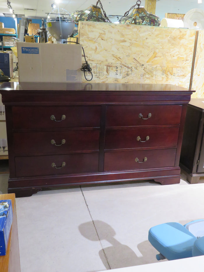 Mahogany Color 6 Drawer Dresser