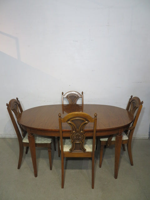 Hardwood Dining Set with 4 Chairs