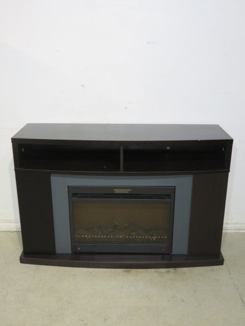 Dark Mantel with Electric Fireplace