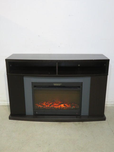 Dark Mantel with Electric Fireplace