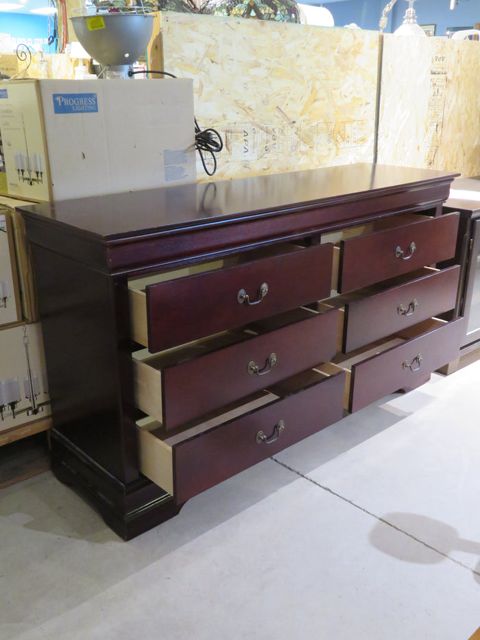 Mahogany Color 6 Drawer Dresser