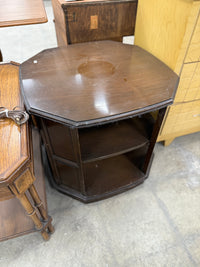Dark Espresso Brown Vintage Octogen End Table