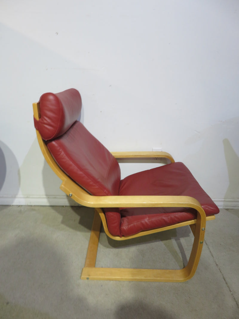 Red Leather Lounge Chair