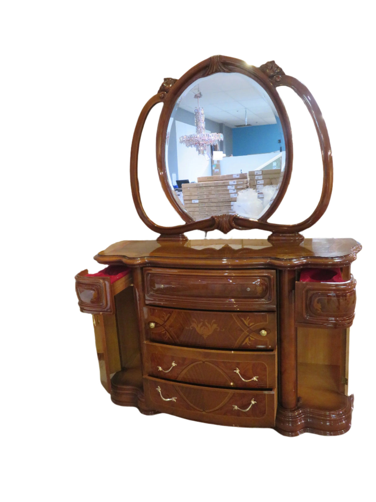 Italian Lacquer Dresser w/ Mirror