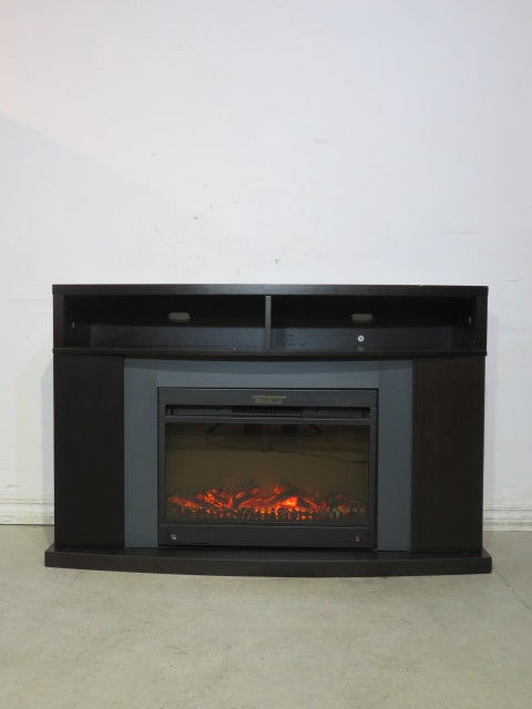 Dark Mantel with Electric Fireplace