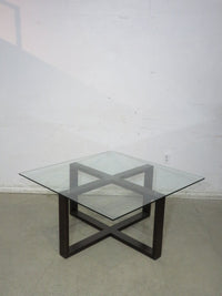 Glass Coffee Table with Bench Seating