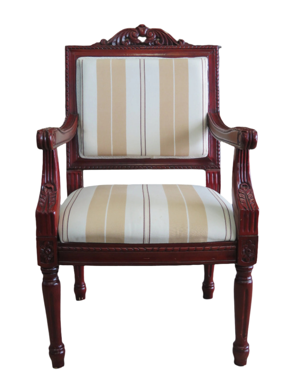 Striped Upholstered Wood Framed Armchair (SET of 2)