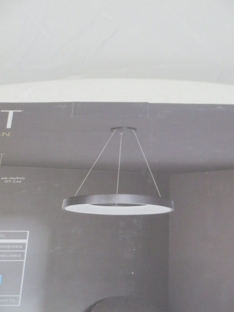 LED Circular Pendant in Matte Black
