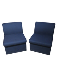 Set of 2 Blue Fabric Chairs