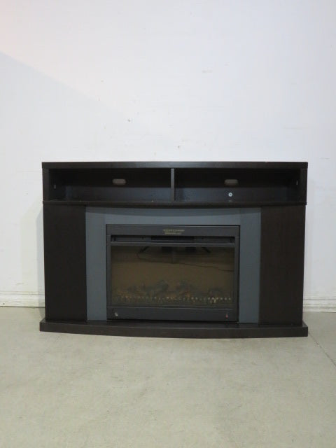 Dark Mantel with Electric Fireplace