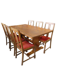 Wood Dining Table with 6 Chairs
