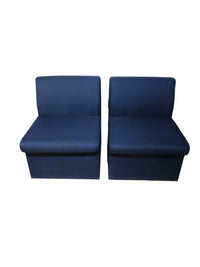 Set of 2 Blue Fabric Chairs