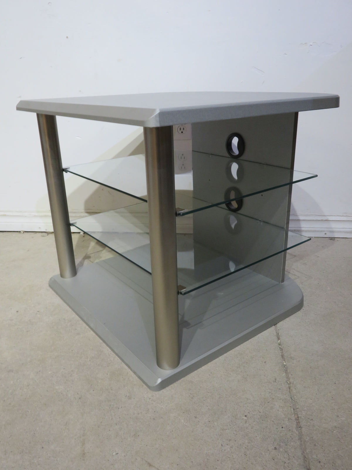 Media Stand with 2 Glass Shelves