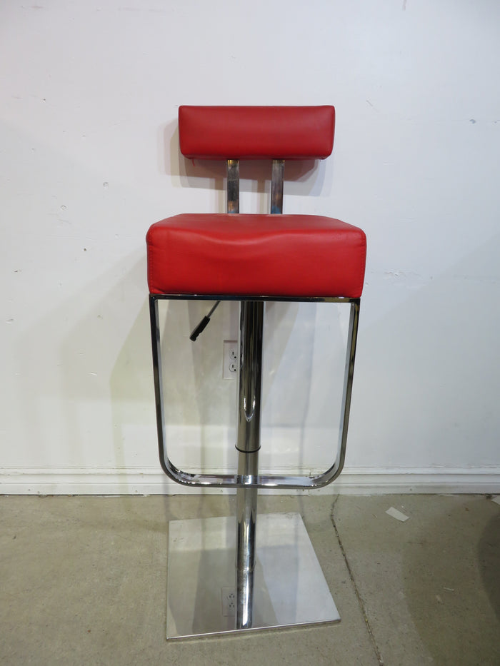 Red & Chrome Swivel  Bar Seat